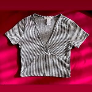 Cropped black & white striped top (bought from TJ Maxx)